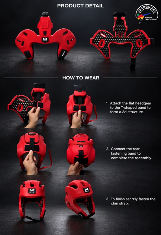 Electronic head protector for Taekwondo